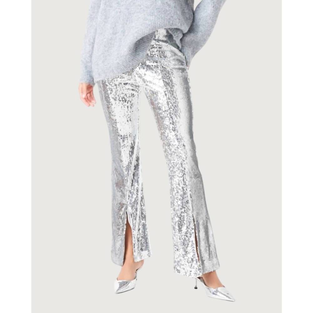 NEW ENDLESS ROSE benny sequin pants in silver